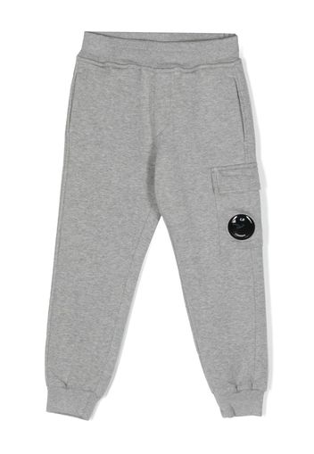 C.P. Company Kids Lens-detail cotton track pants - Grigio