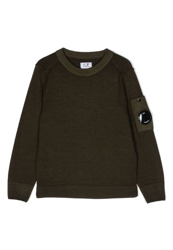 C.P. Company Kids Lens-detail wool jumper - Verde