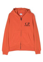 C.P. Company Kids logo-print zip-up hoodie - Arancione