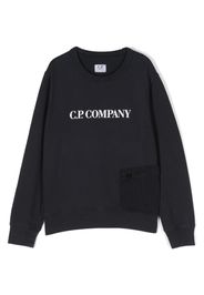 C.P. Company Kids logo-print cotton sweatshirt - Blu