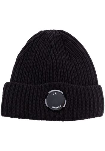 C.P. Company logo-plaque beanie - Nero