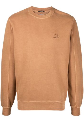 C.P. Company embroidered logo sweatshirt - Marrone