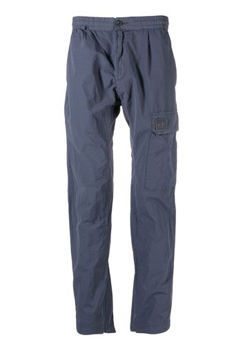 C.P. Company logo-patch detail trousers - Blu