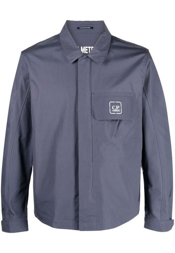 C.P. Company logo-print cotton shirt jacket - Blu