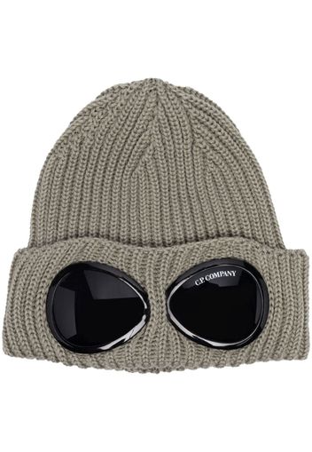 C.P. Company Goggles-detail ribbed wool beanie - Verde