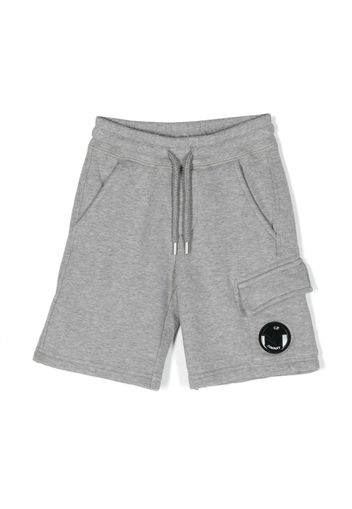 C.P. Company Lens-detail cotton track shorts - Grigio