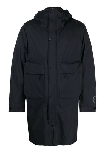 C.P. Company logo-print layered coat - Blu