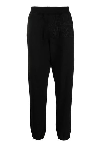 C.P. Company logo-patches cotton track pants - Nero