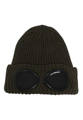 C.P. Company Goggles-detail ribbed beanie - Verde