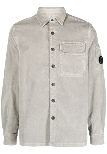 C.P. Company Compass-motif corduroy cotton shirt - Grigio