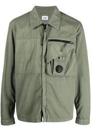 C.P. Company logo-patch shirt jacket - Verde