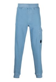 C.P. Company logo-plaque cotton track pants - Blu