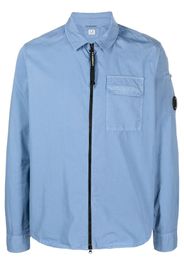 C.P. Company Lens-detail long-sleeve cotton shirt - Blu