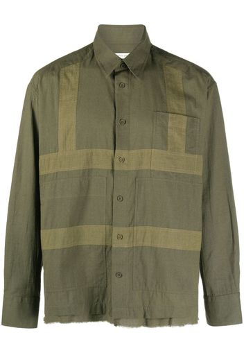 Craig Green geometric-panelled cotton shirt - Verde