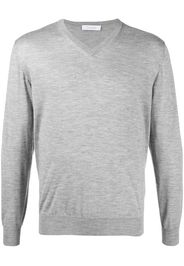 long-sleeve V-neck jumper