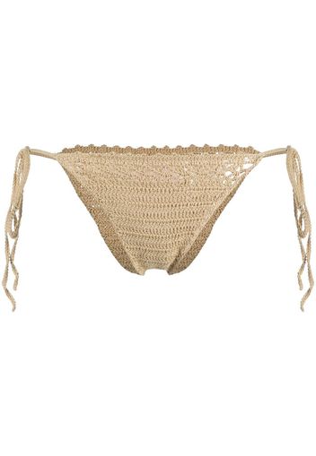 Cult Gaia side-tie crochet bikini-bottoms - Toni neutri