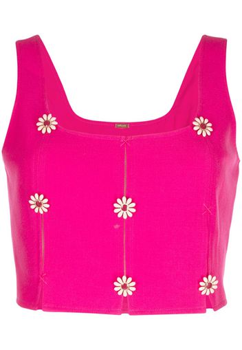 Cult Gaia Pina floral-appliqué top - Rosa