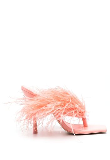 Cult Gaia feather-detail 115mm sandals - Rosa