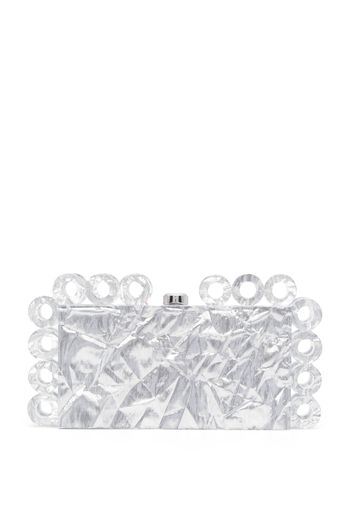 Cult Gaia Harlow chunky-crystal clutch bag - Argento