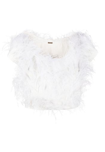 Cult Gaia Sosha feather top - Bianco