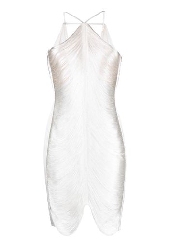 Cult Gaia Mara halterneck fringed dress - Bianco