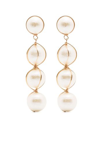 Cult Gaia Giga pearl drop earrings - Bianco
