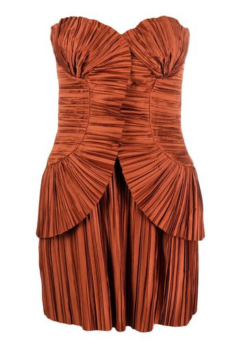 Cult Gaia Charlique pleat-detail dress - Marrone