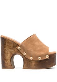 Cult Gaia Ira suede 140mm mules - Marrone