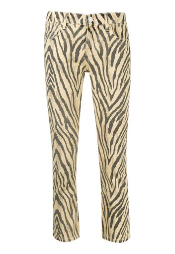 zebra print cropped trousers