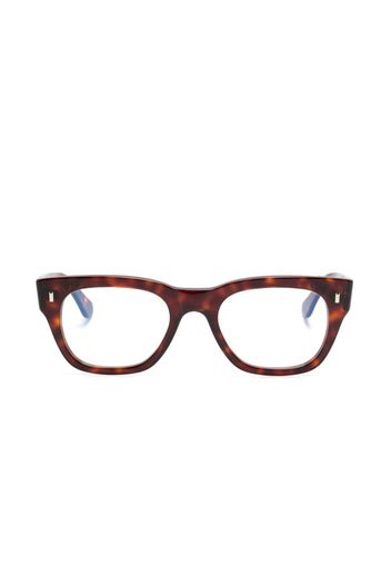 Cutler & Gross tortoiseshell square-frame glasses - Marrone