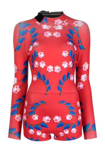 Cynthia Rowley Costume intero a fiori - Rosso