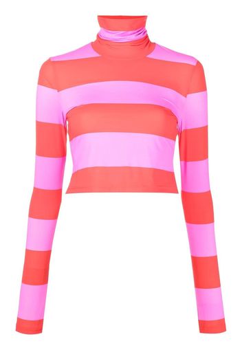 Cynthia Rowley striped roll neck knitted top - Rosa