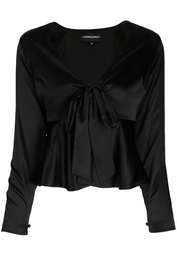 Cynthia Rowley Blusa con scollo a V - Nero