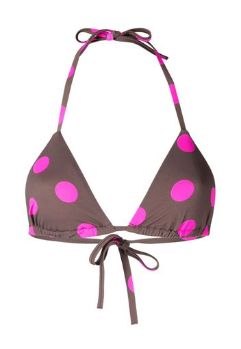 Cynthia Rowley dot-print bikini top - Marrone