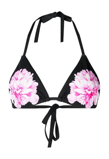 Cynthia Rowley Top bikini a fiori - Nero