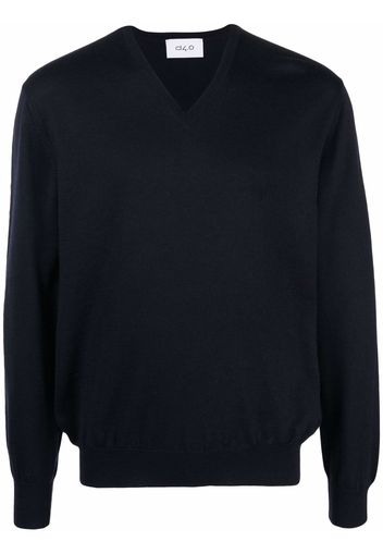 D4.0 V-neck knitted jumper - Blu