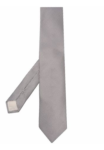 D4.0 textured silk tie - Grigio