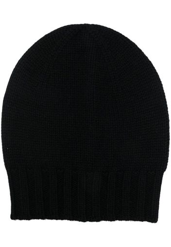 D4.0 chunky ribbed knit beanie - Nero