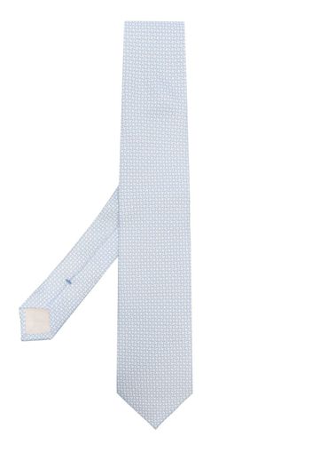 D4.0 graphic-print silk tie - Bianco