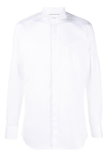 D4.0 slim-cut cotton shirt - Bianco