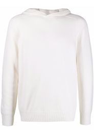 D4.0 knitted pullover hoodie - Bianco