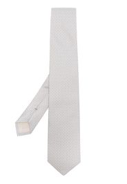 D4.0 graphic-print silk tie - Bianco