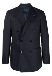 D4.0 striped double-breasted wool blazer - Blu