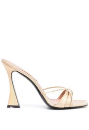 DACCORI Lust 100mm metallic-effect mules - Oro