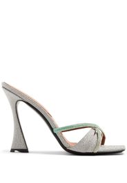 D'ACCORI Lust 100mm glitter-detail mules - Argento