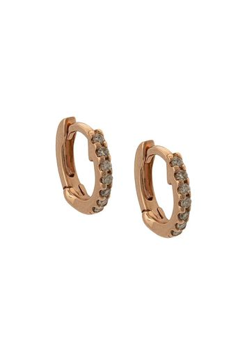 Orecchini a cerchio mini in oro rosa 14kt con diamanti