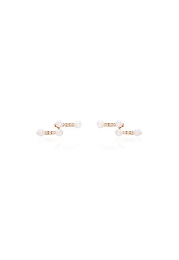 14kt rose gold diamond and pearl Sylvie earrings