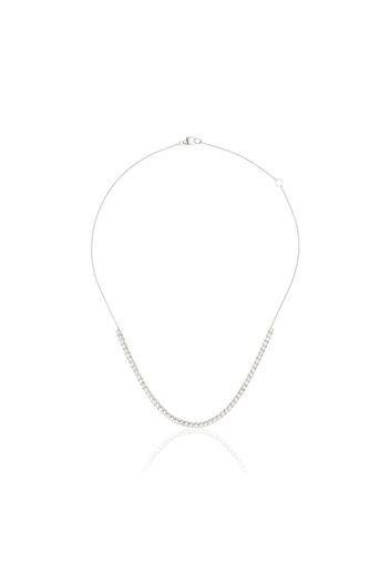 14kt white gold and diamond half chain necklace