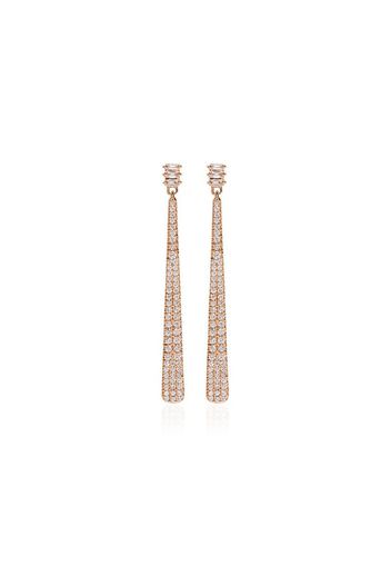 14kt rose gold and pearl Ivy diamond bar earrings