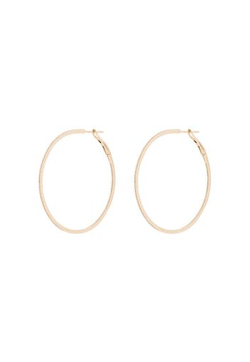 14K yellow gold diamond hoops